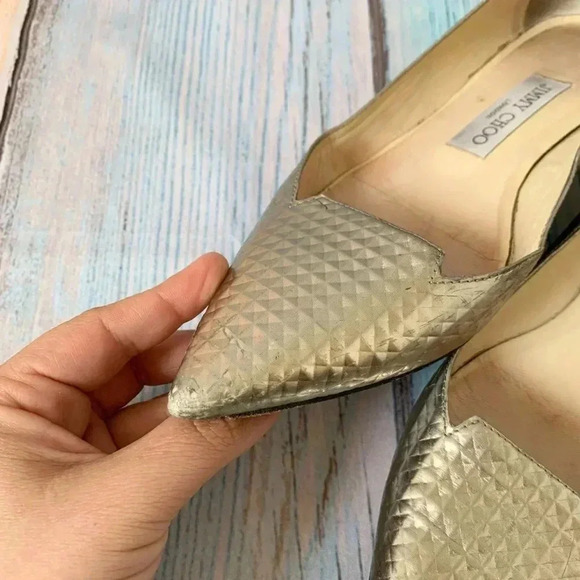 Jimmy Choo silver pointy flats - Picture 14 of 14